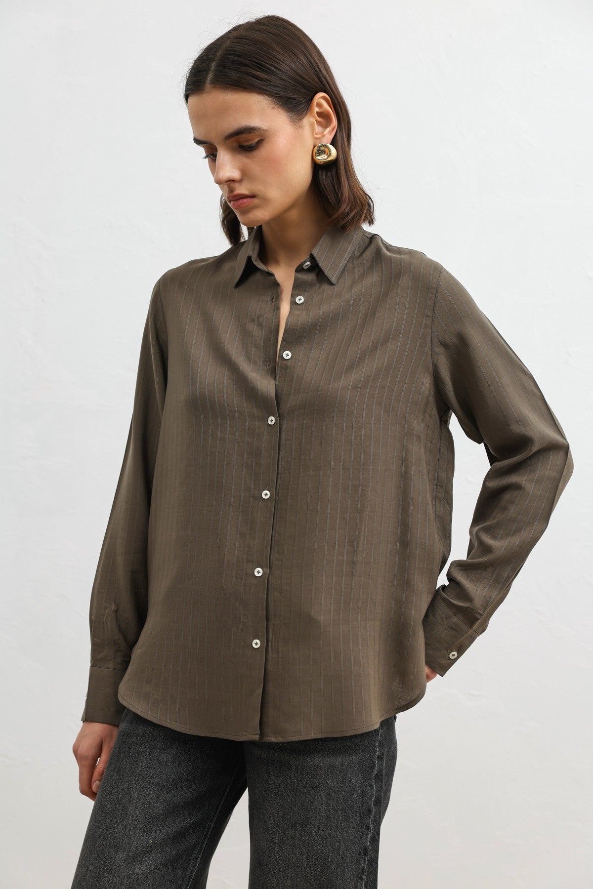 Antioch 100% Lyocell Striped Women's Shirt