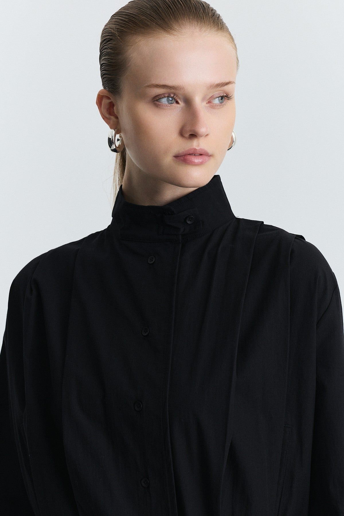 Waist-Tied Poplin Jacket