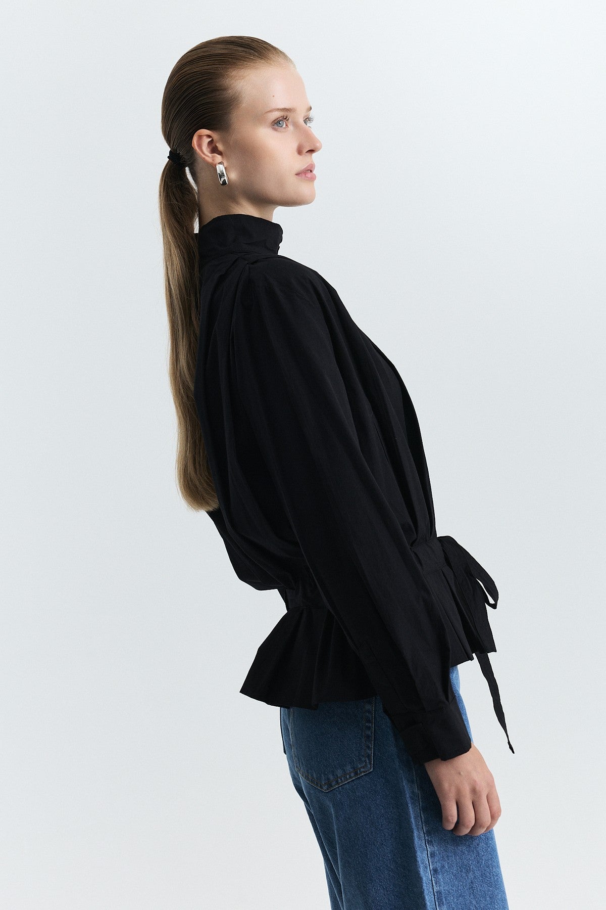 Waist-Tied Poplin Jacket
