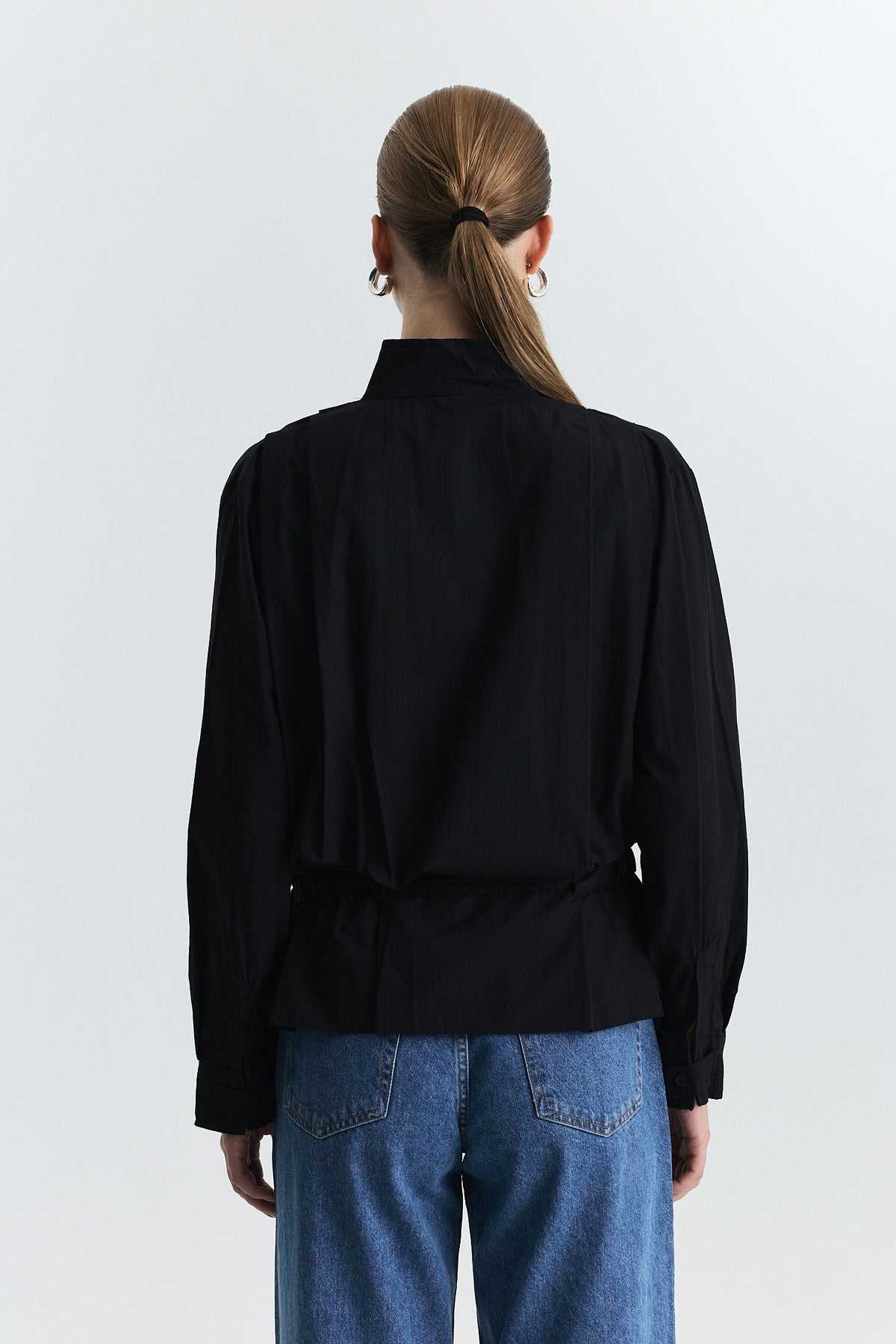 Waist-Tied Poplin Jacket