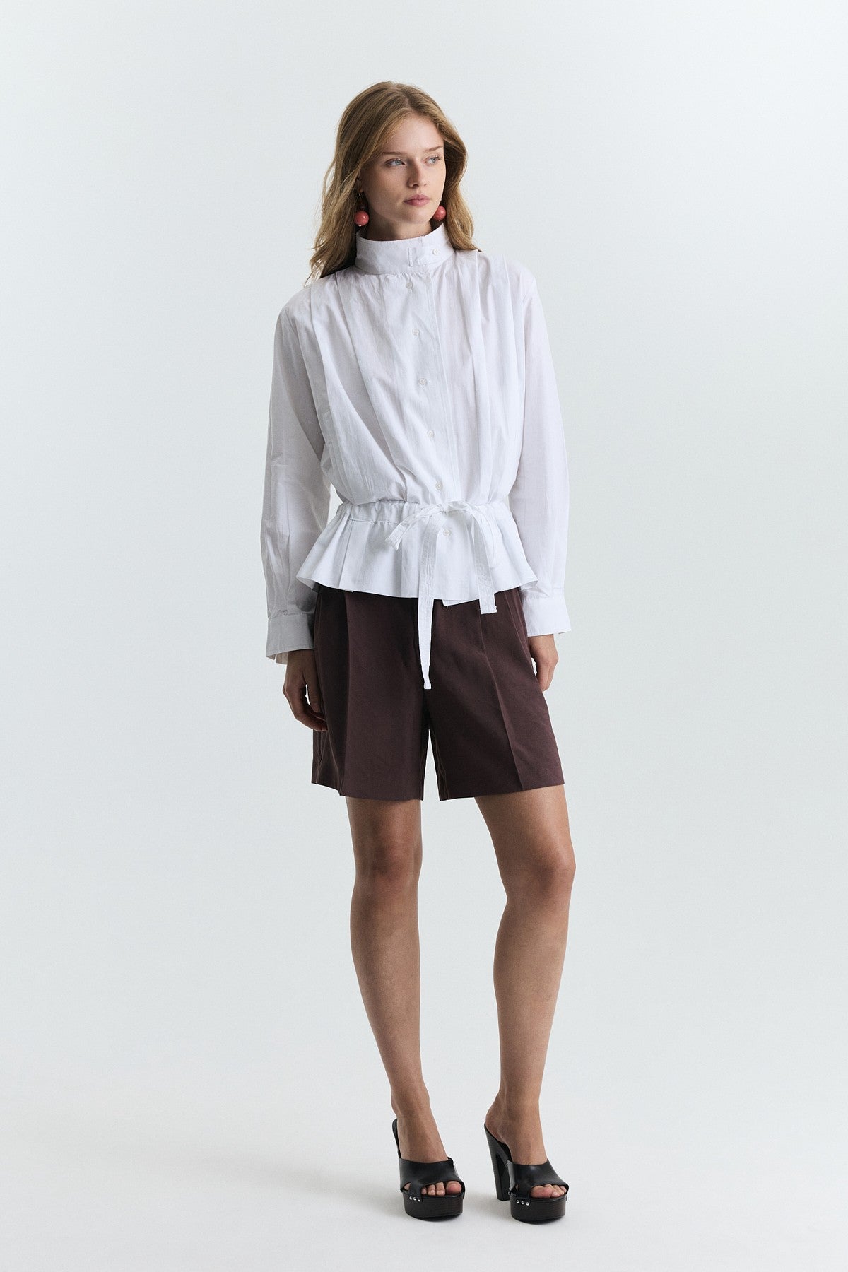 Waist-Tied Poplin Jacket