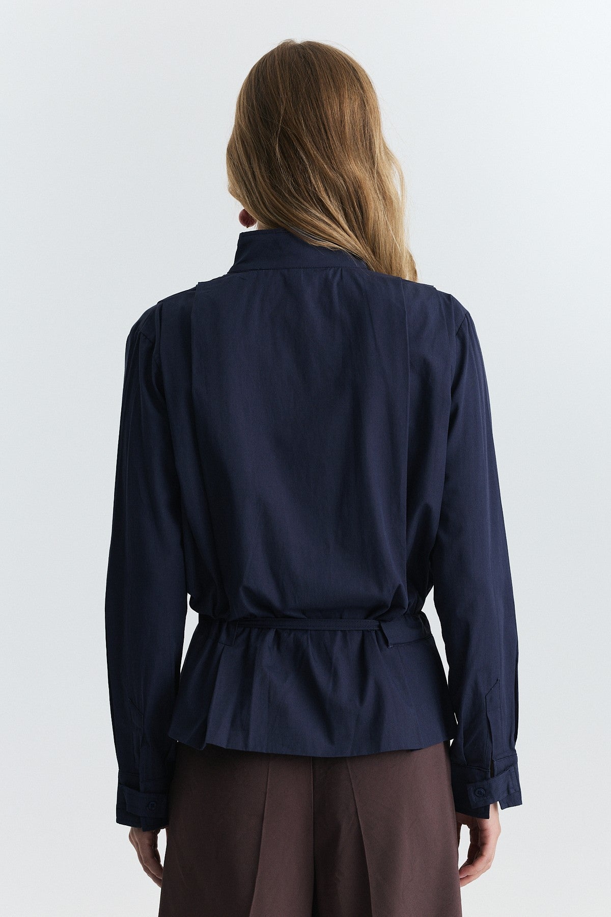 Waist-Tied Poplin Jacket
