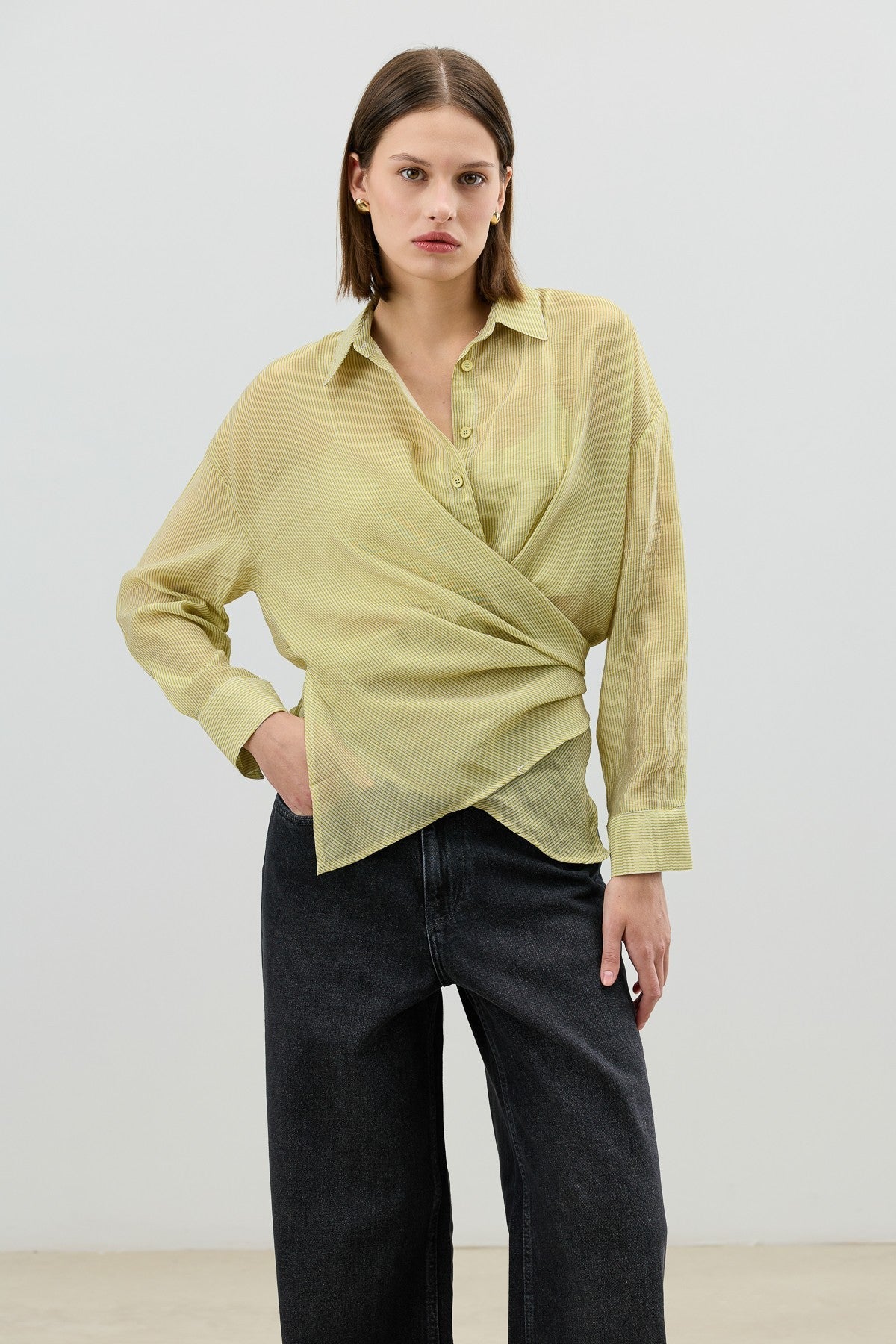 Antioch Women's Striped Cross-Over Shirt