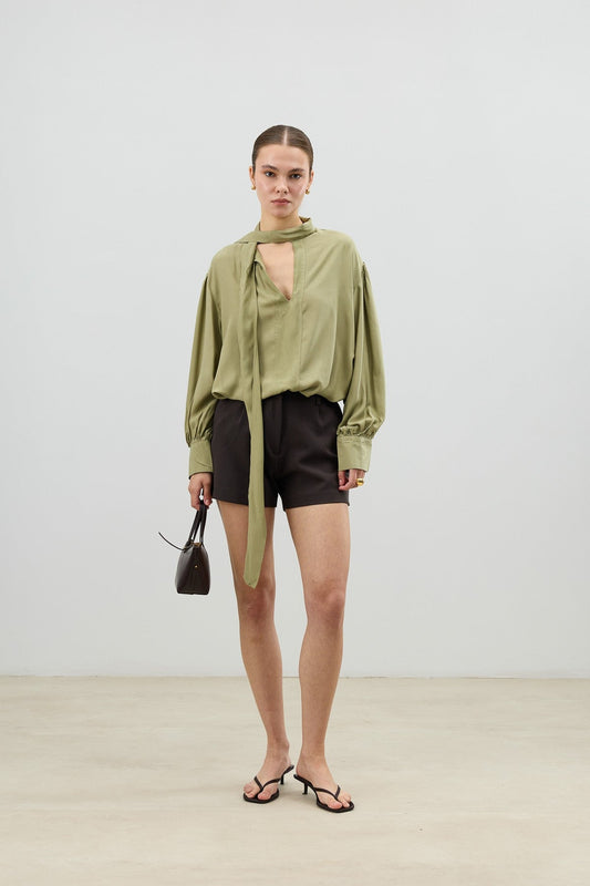 Antioch Bow-Tied Flowy Women's Blouse