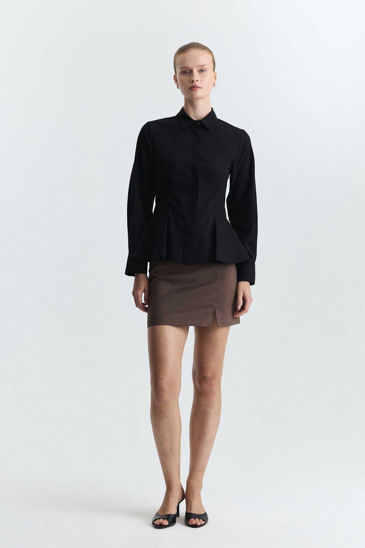 Peplum Poplin Shirt