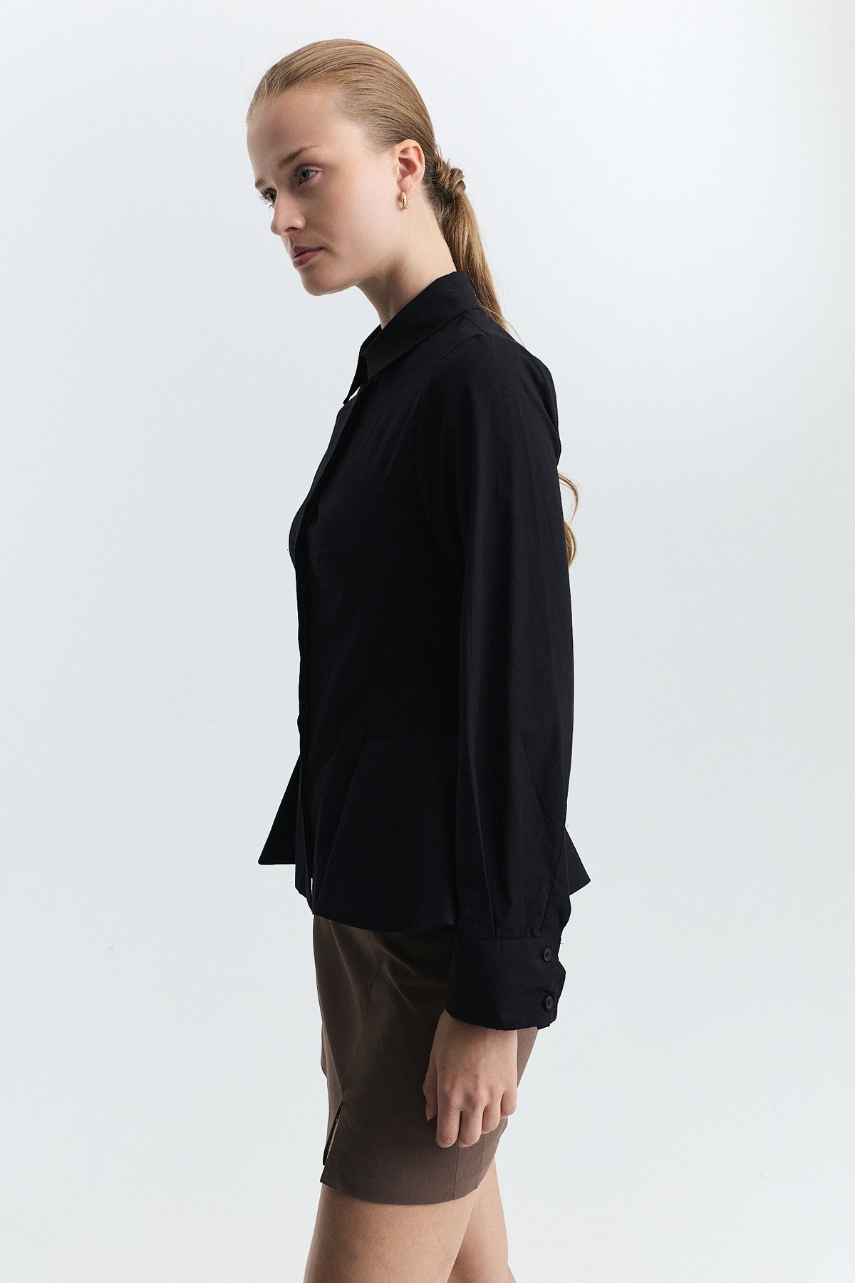 Peplum Poplin Shirt