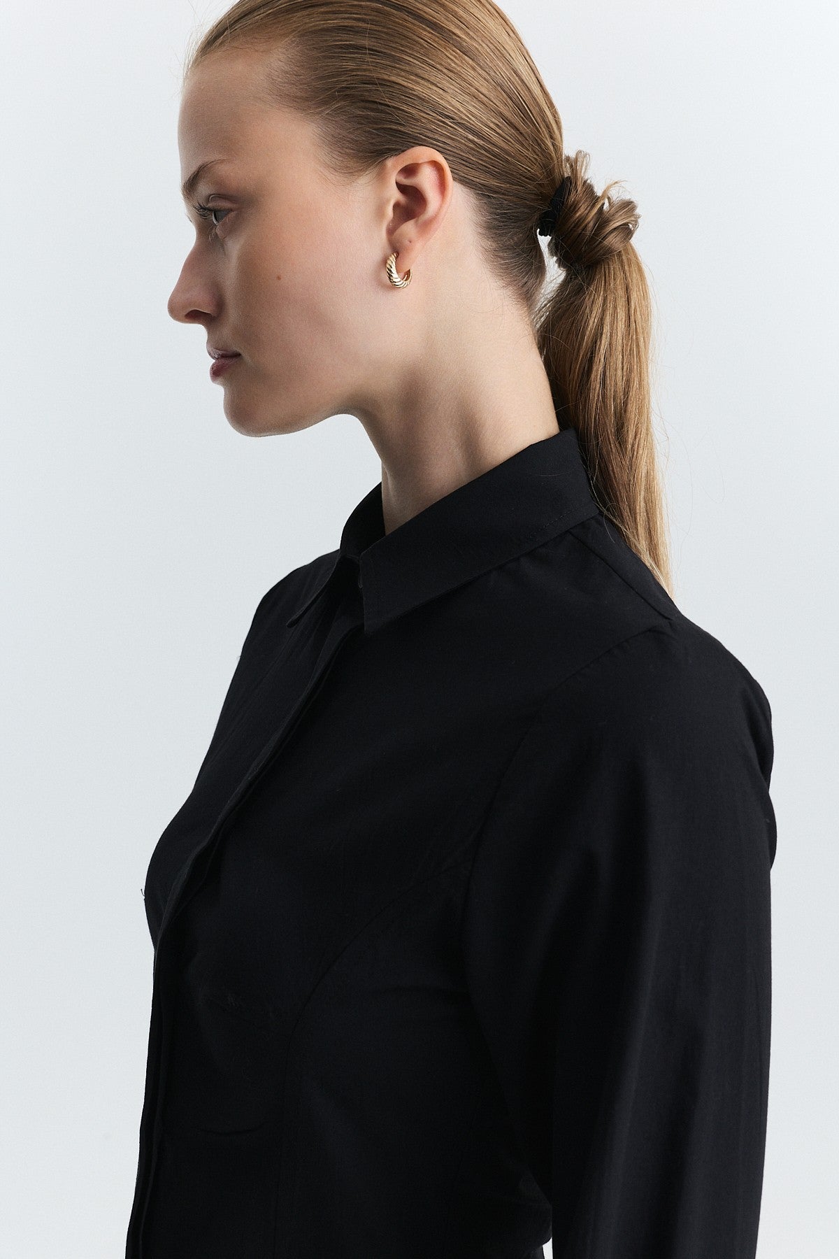 Peplum Poplin Shirt