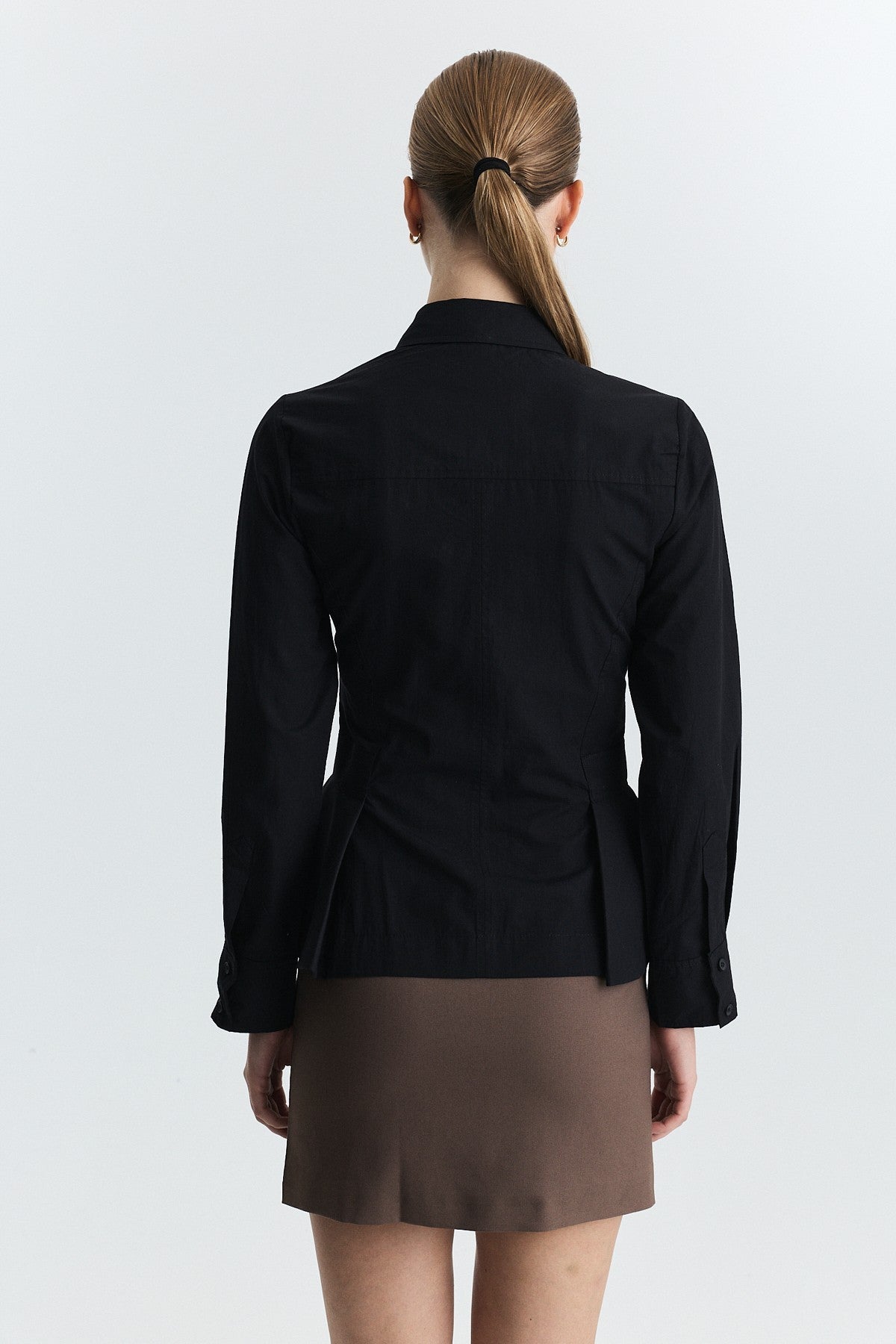Peplum Poplin Shirt