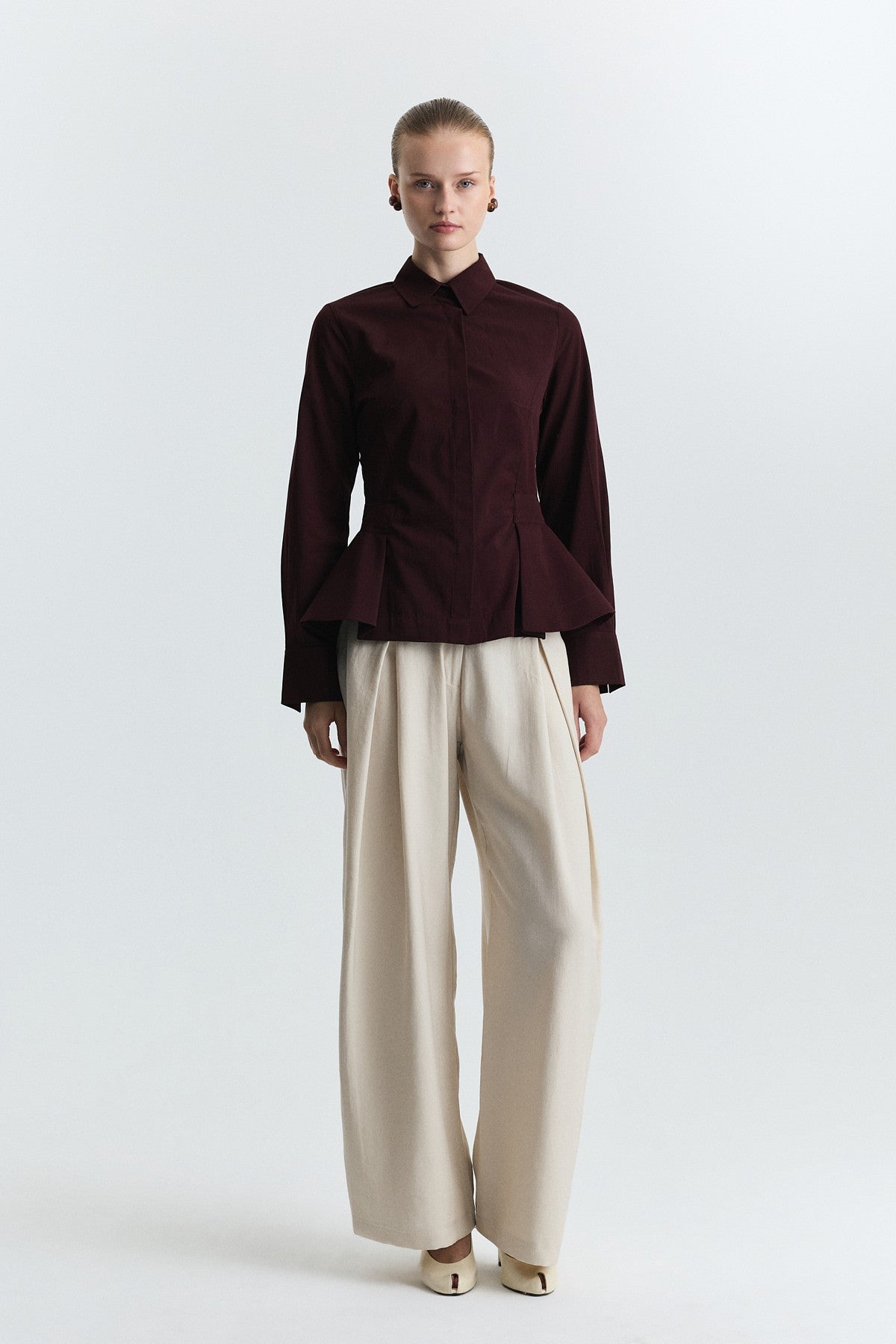 Peplum Poplin Shirt