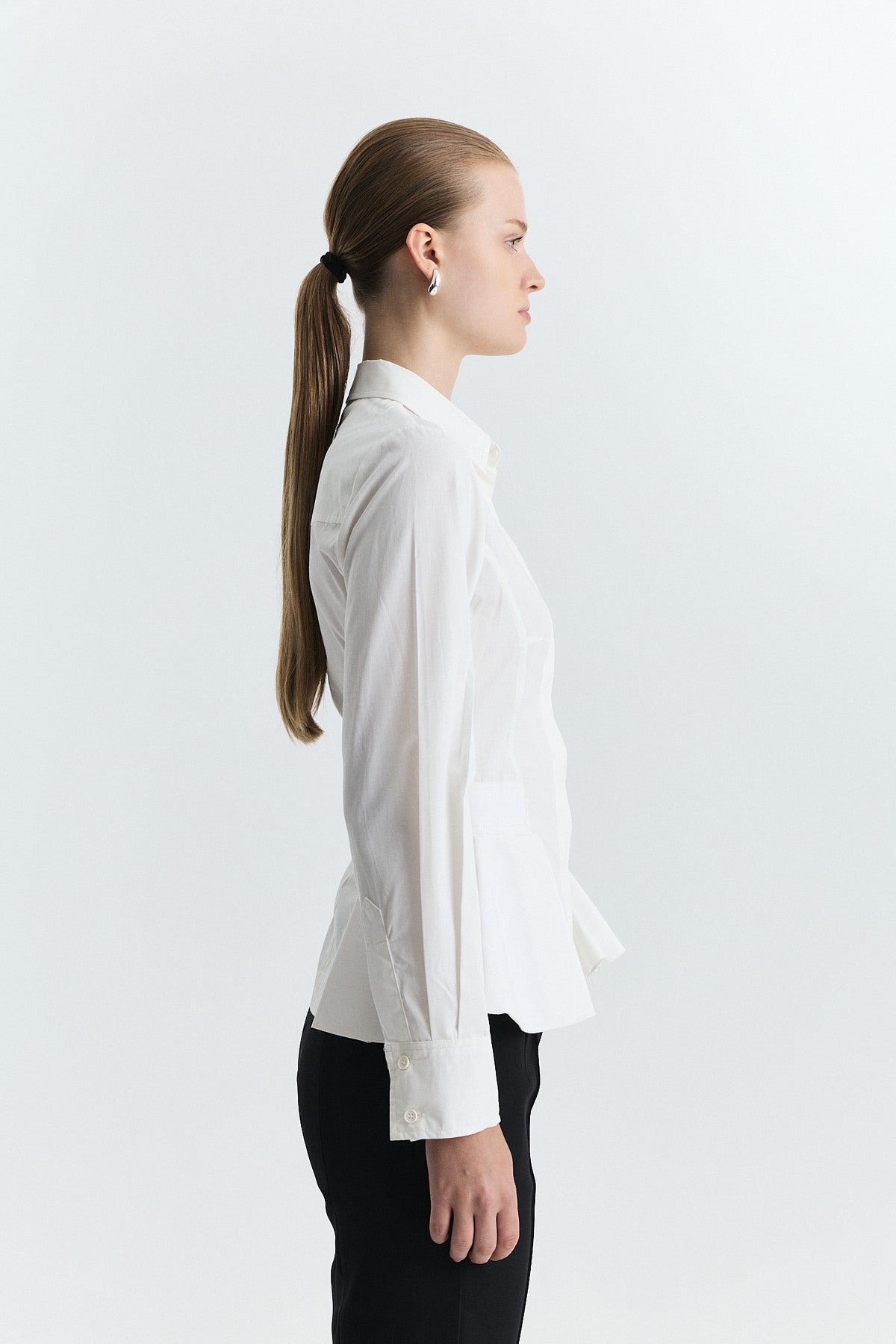 Peplum Poplin Shirt