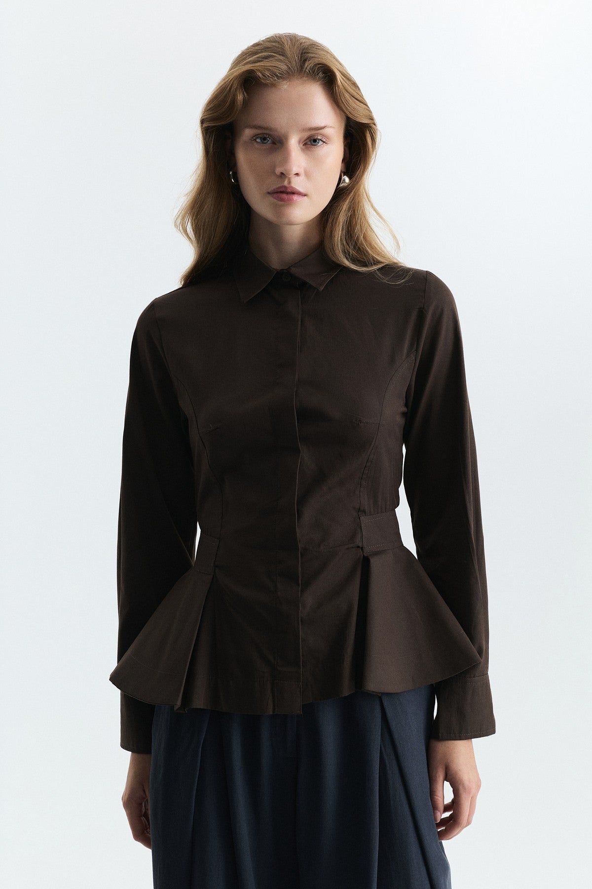 Peplum Poplin Shirt