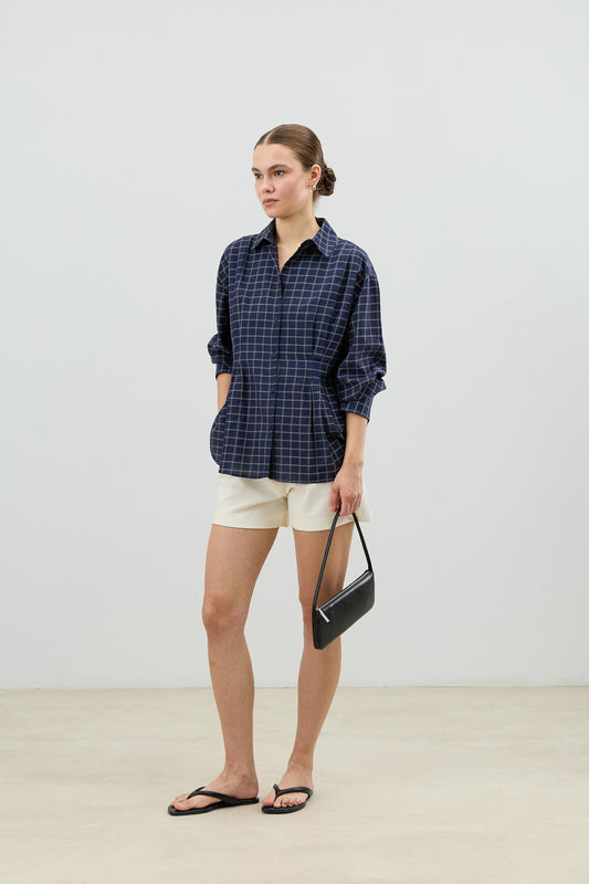 Antioch Pens Women's Checkered Shirt with Detailed Design