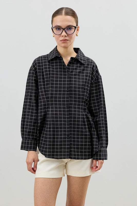 Antioch Pens Women's Checkered Shirt with Detailed Design