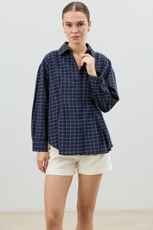 Antioch Pens Women's Checkered Shirt with Detailed Design