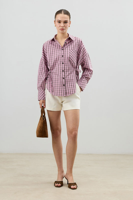 Antioch Checkered Lace-Up Women's Shirt