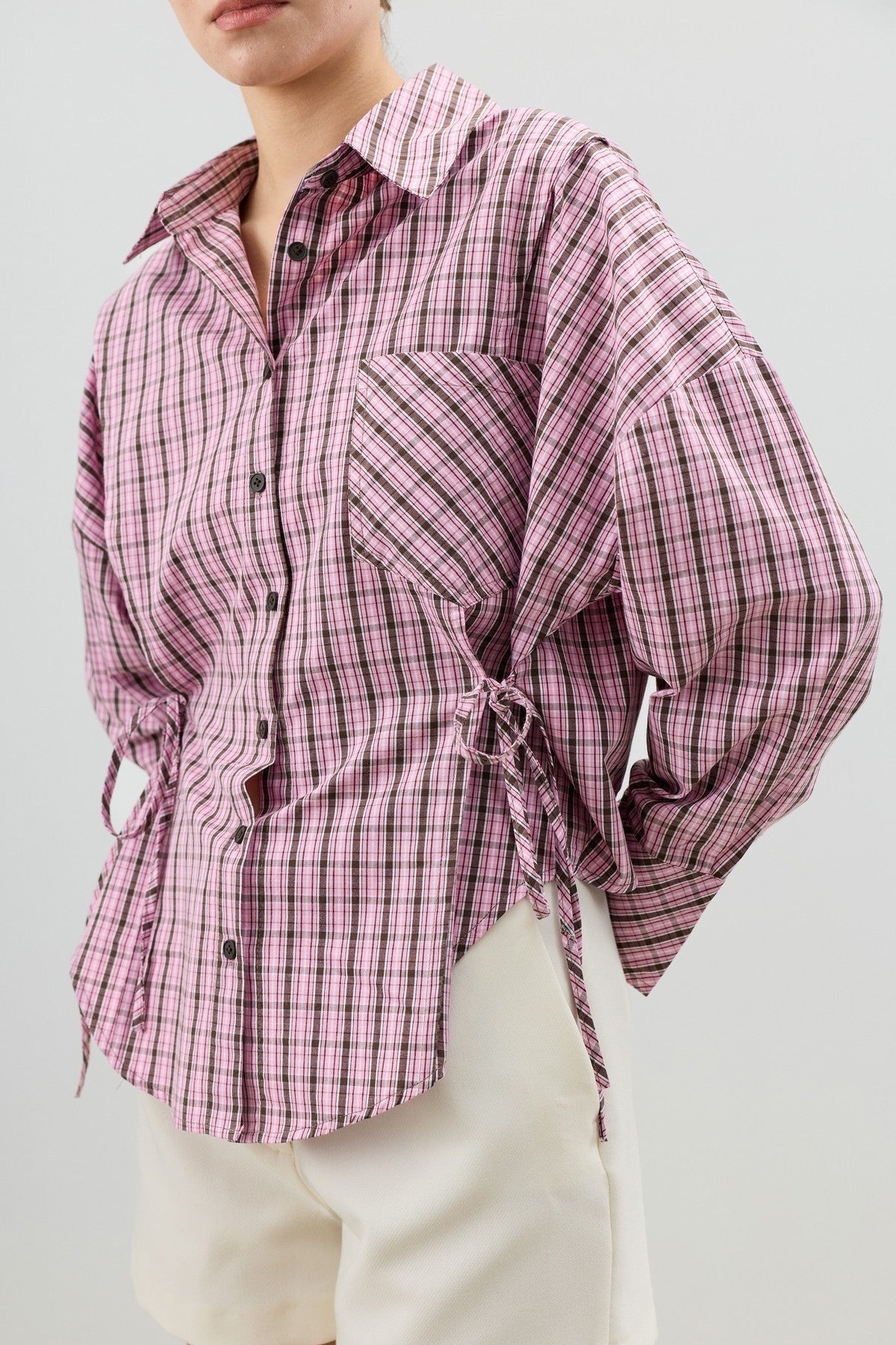 Antioch Checkered Lace-Up Women's Shirt
