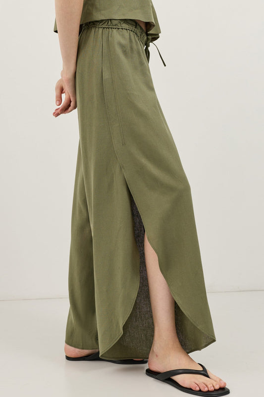 Antioch Women's Slit Pants with Linen Blend