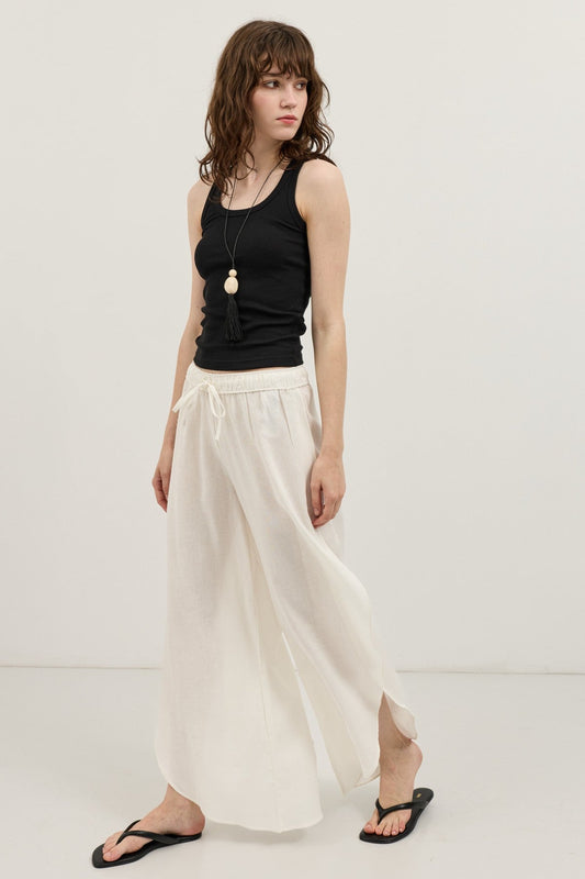 Antioch Women's Slit Pants with Linen Blend