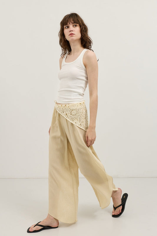 Antioch Women's Slit Pants with Linen Blend