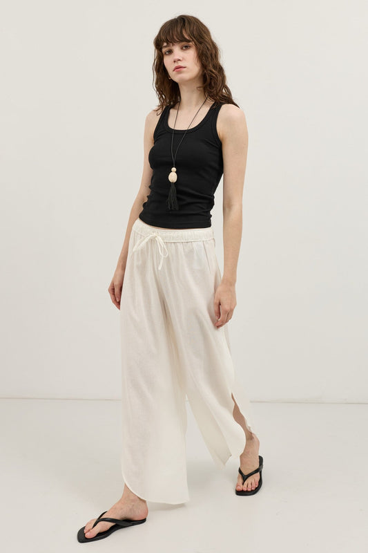 Antioch Women's Slit Pants with Linen Blend