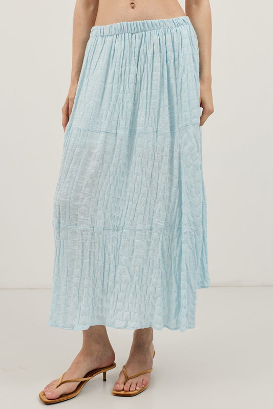 Antioch Linen-Blend Textured Midi Skirt