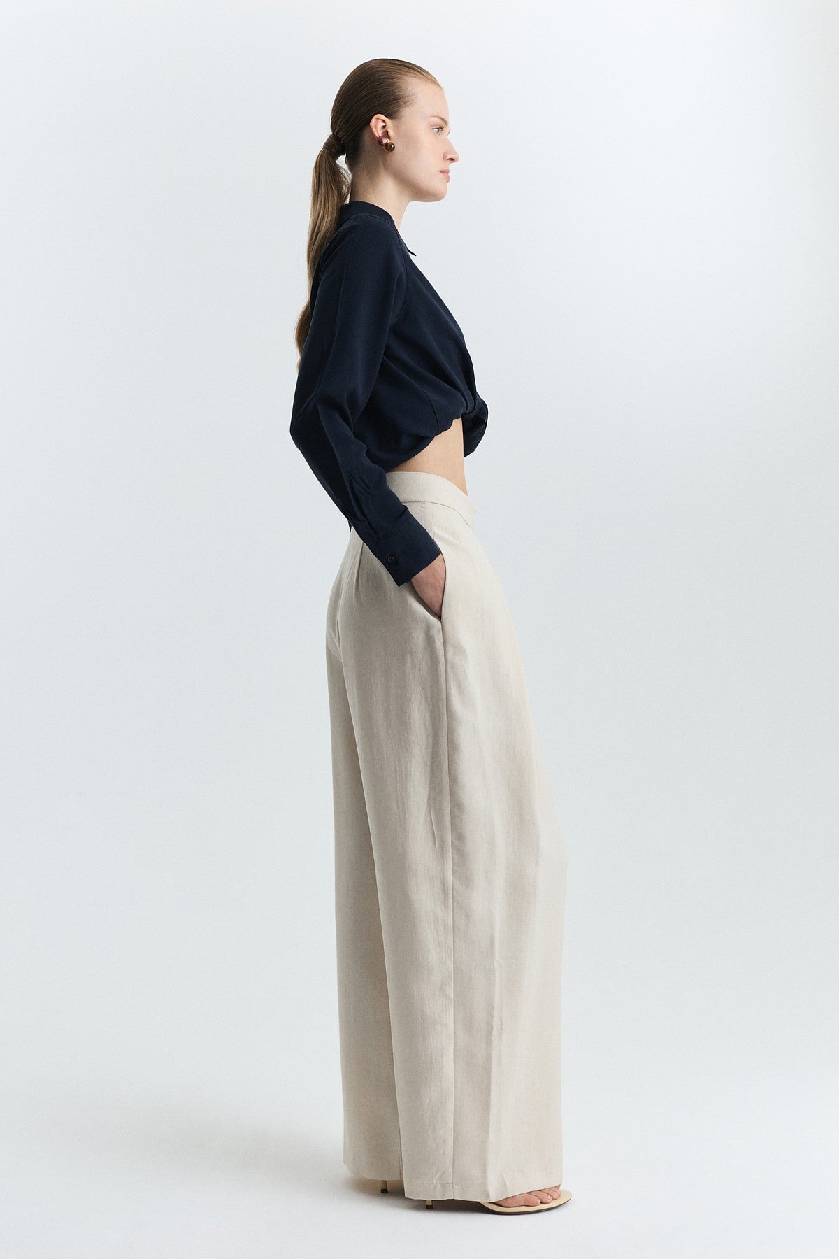 Pleated Wide-Leg Pants