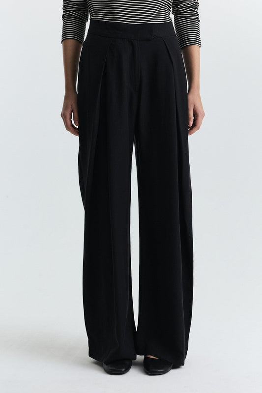 Pleated Wide-Leg Pants