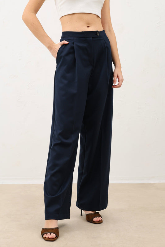 High-Waisted Pleated Women's Pants