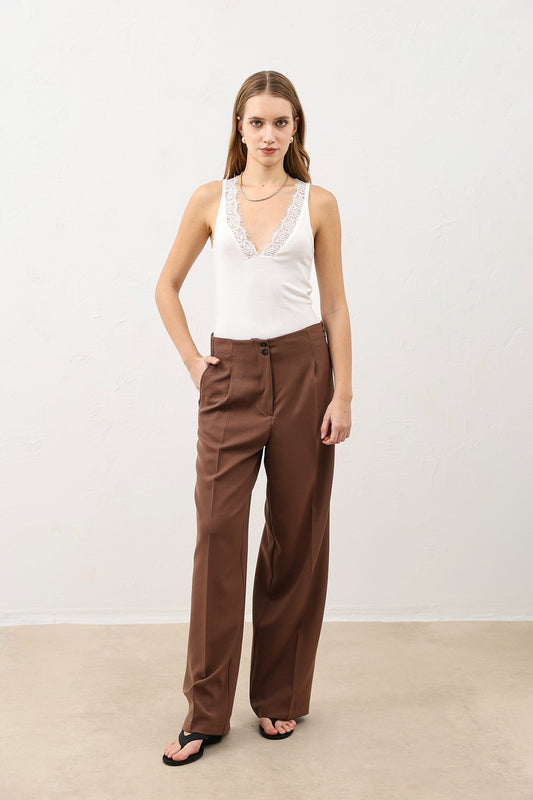 Antioch Pens Women's Wide-Leg Pants with Detailed Design