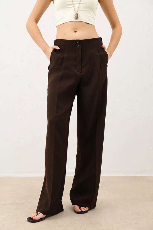 Antioch Pens Women's Wide-Leg Pants with Detailed Design