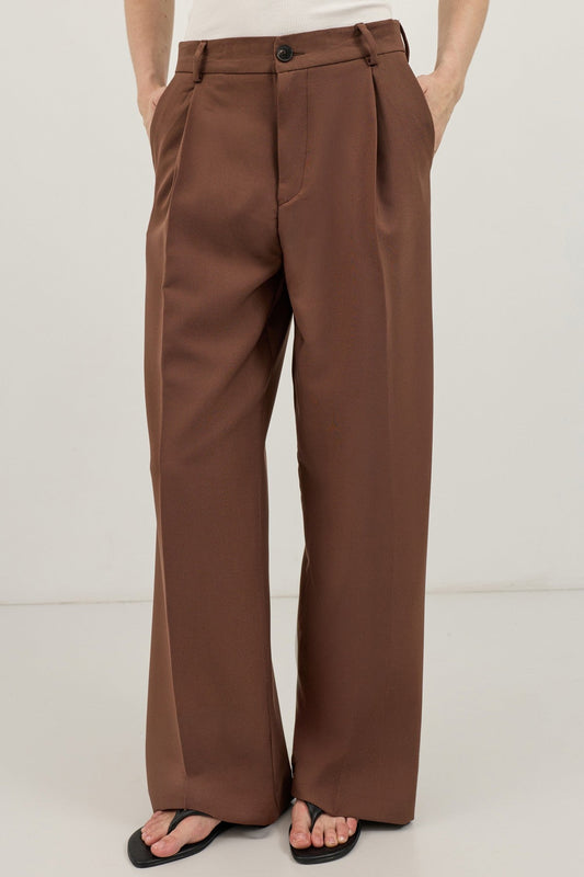 Antioch Wide-Leg Pleated Pants