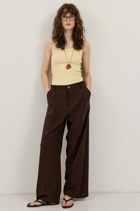 Antioch Wide-Leg Pleated Pants