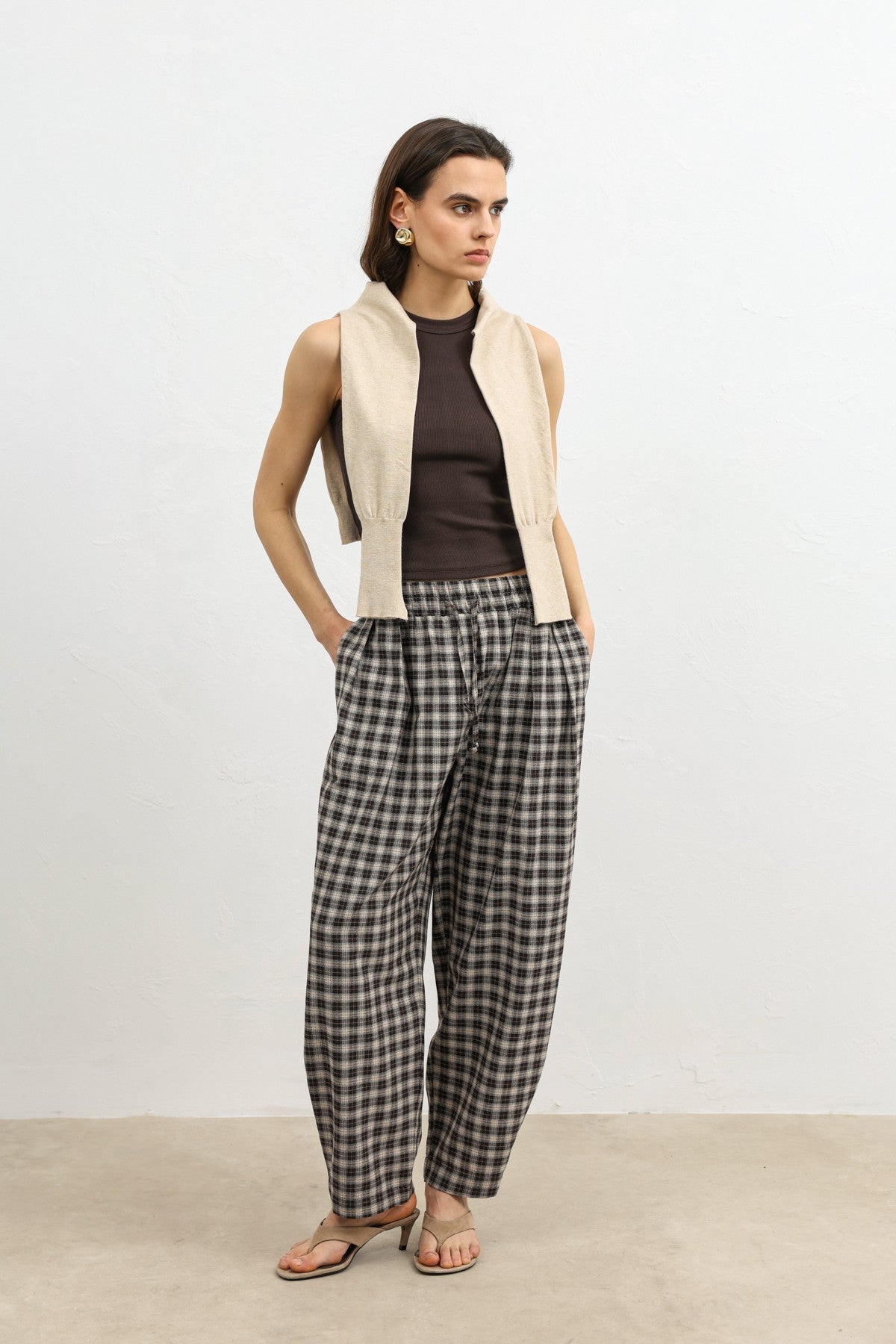Antioch Adjustable-Cuff Checkered Women's Pants