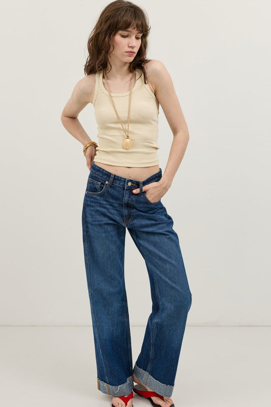 Cuffed Barrel Jeans