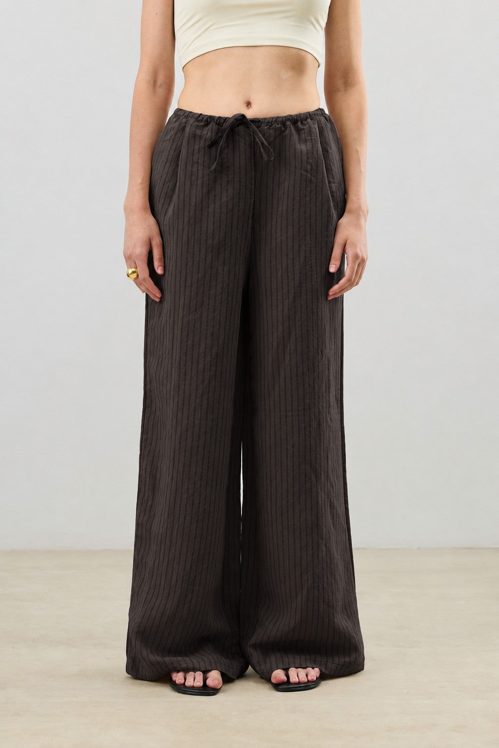 Women's Striped Pants with Modal Blend