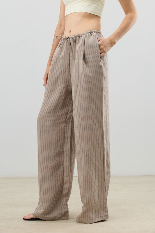 Women's Striped Pants with Modal Blend