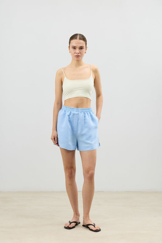 Antioch Women's Striped Shorts with a Modal Blend and Elastic Waistband