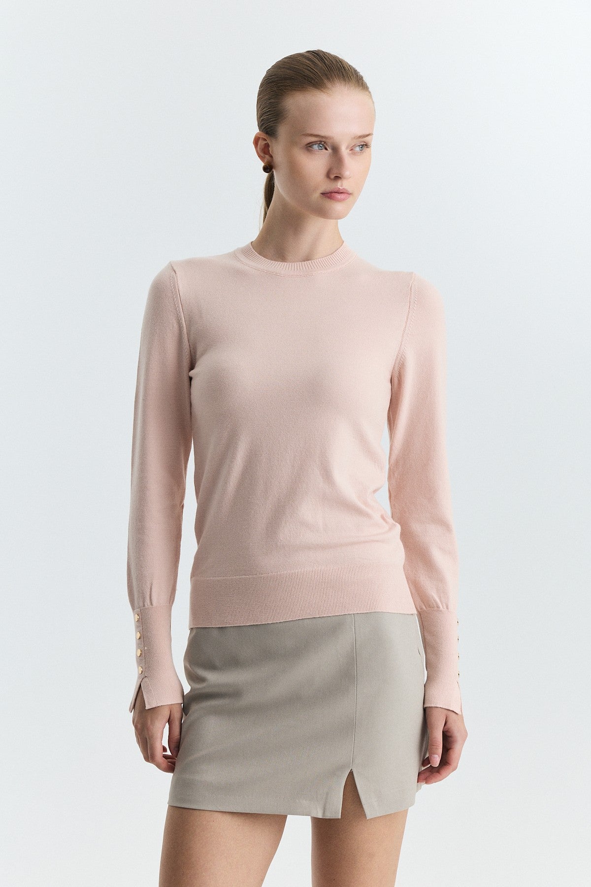 Basic Solid-Color Knit Sweater