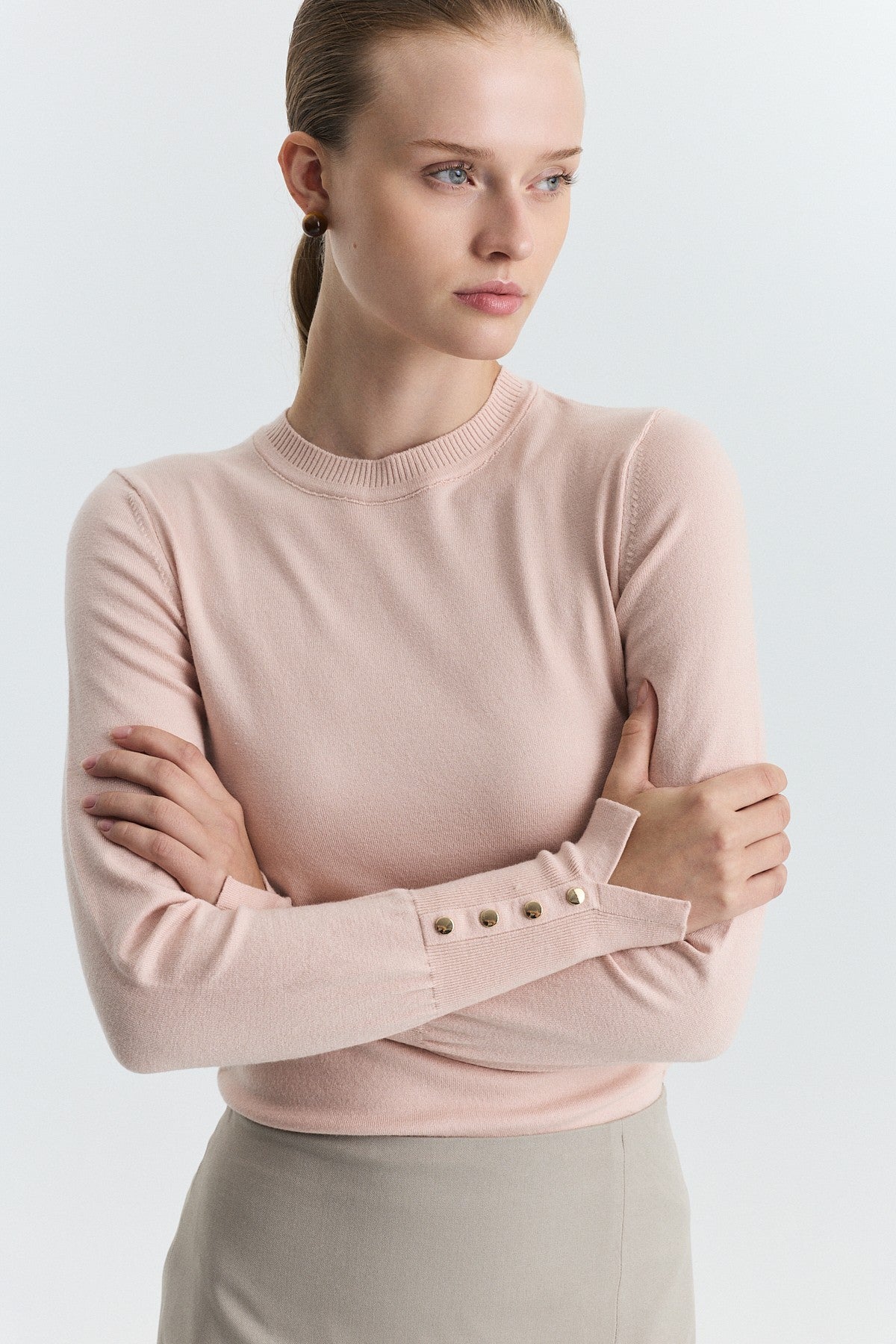 Basic Solid-Color Knit Sweater