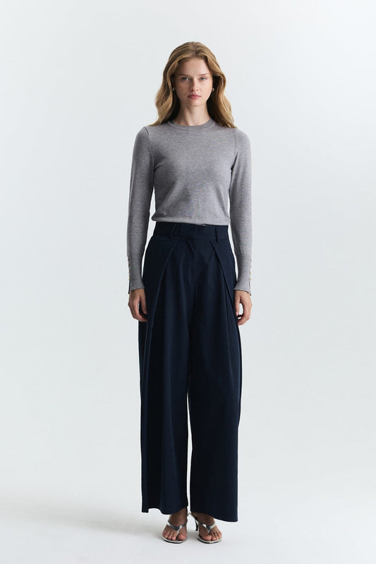 Basic Solid-Color Knit Sweater