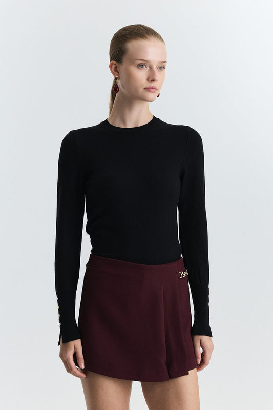 Basic Solid-Color Knit Sweater