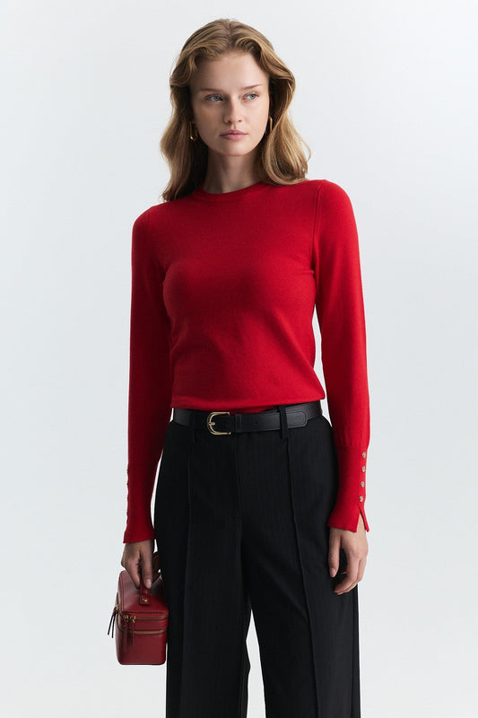 Basic Solid-Color Knit Sweater