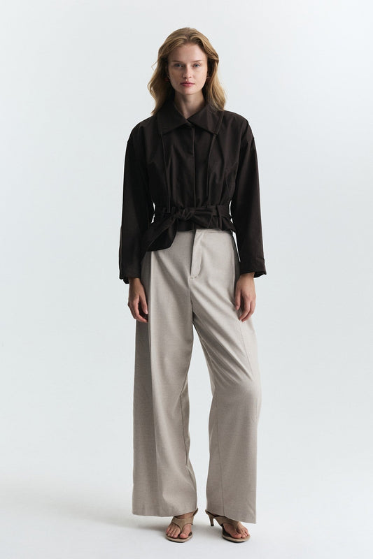 Short Trench Coat with a Belt