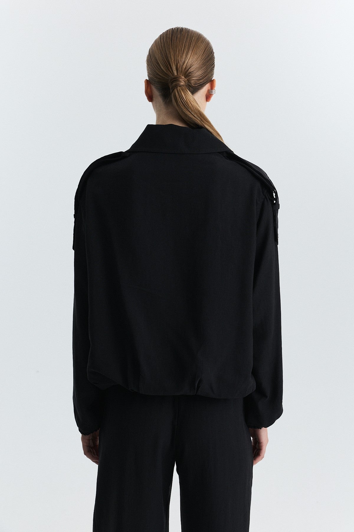 Lyocell-Blend Stand-Up Collar Jacket