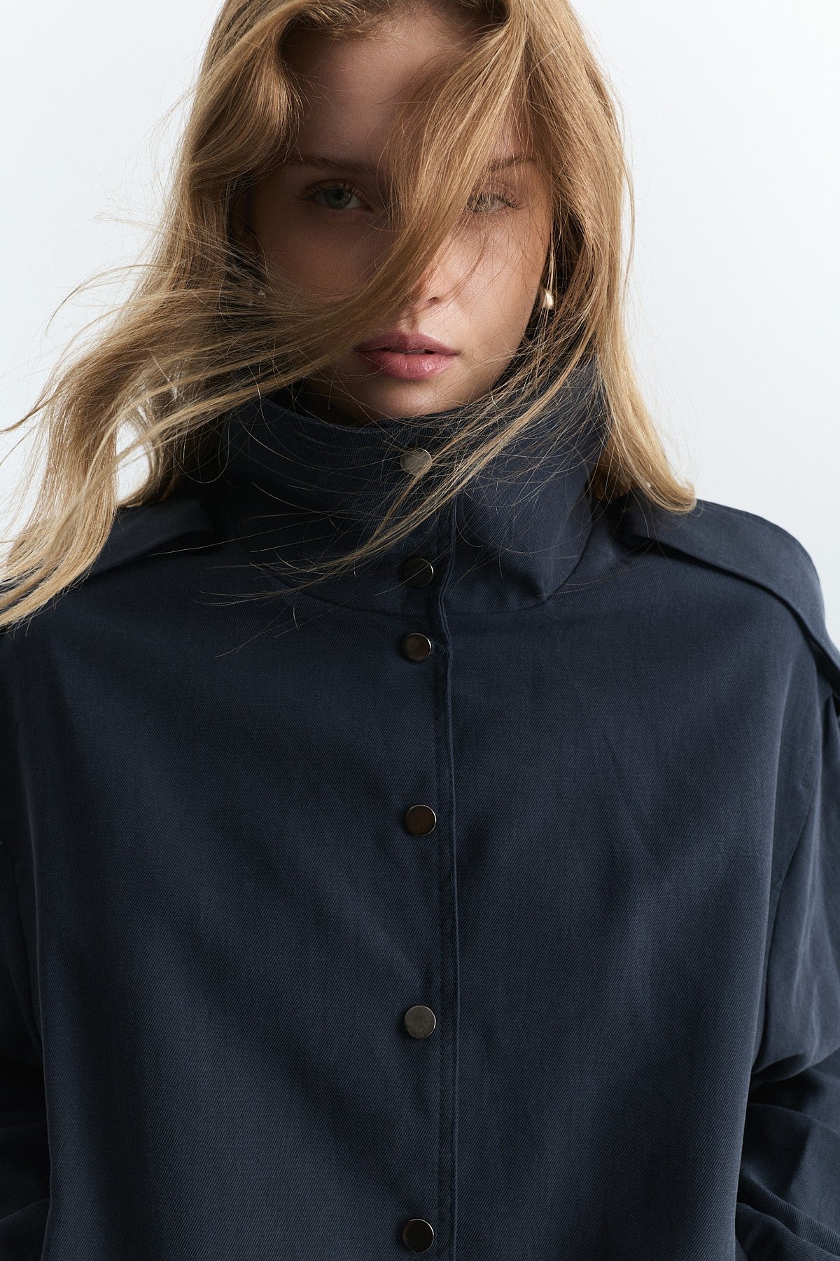 Lyocell-Blend Stand-Up Collar Jacket
