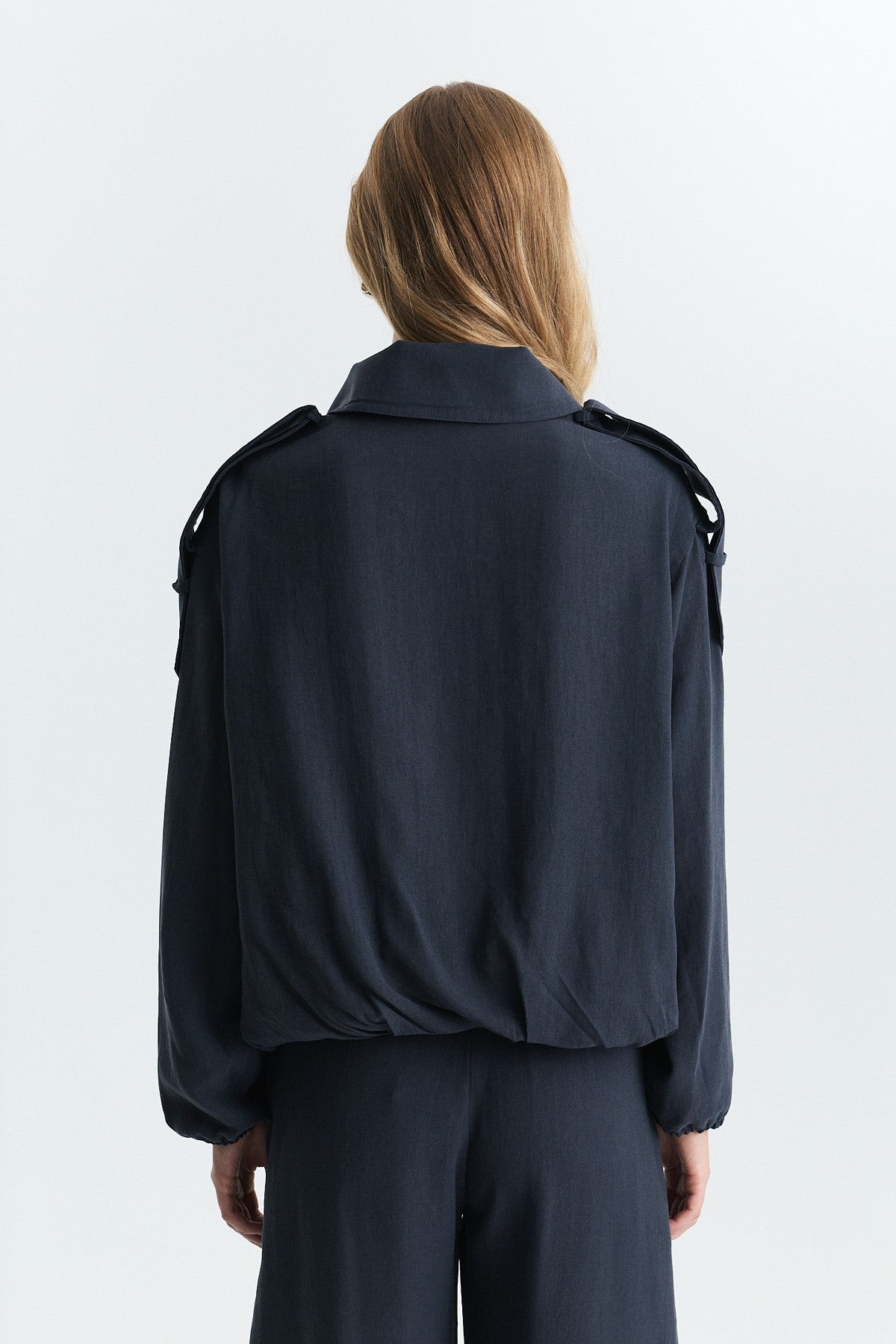 Lyocell-Blend Stand-Up Collar Jacket
