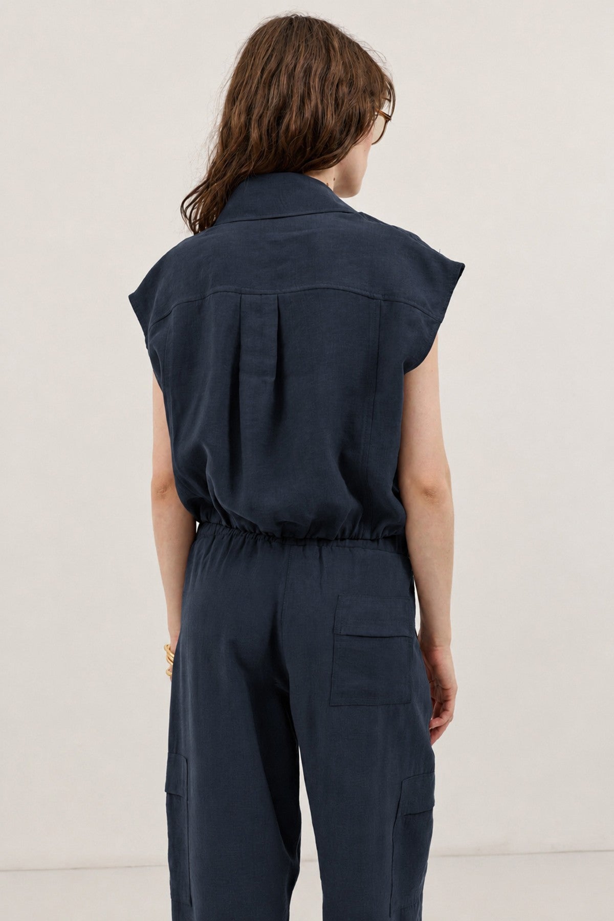 Women's Button-Front Vest with Lyocell Blend