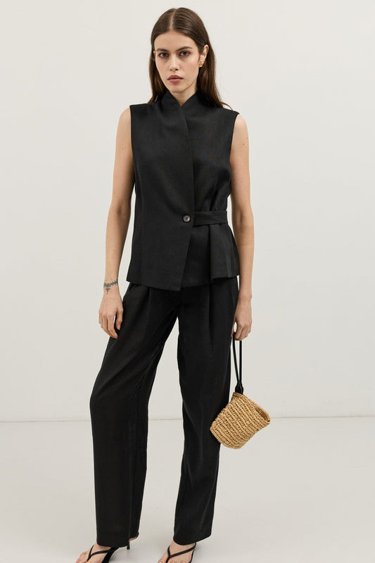 Antioch Linen-Blend Cross-Over Women's Vest