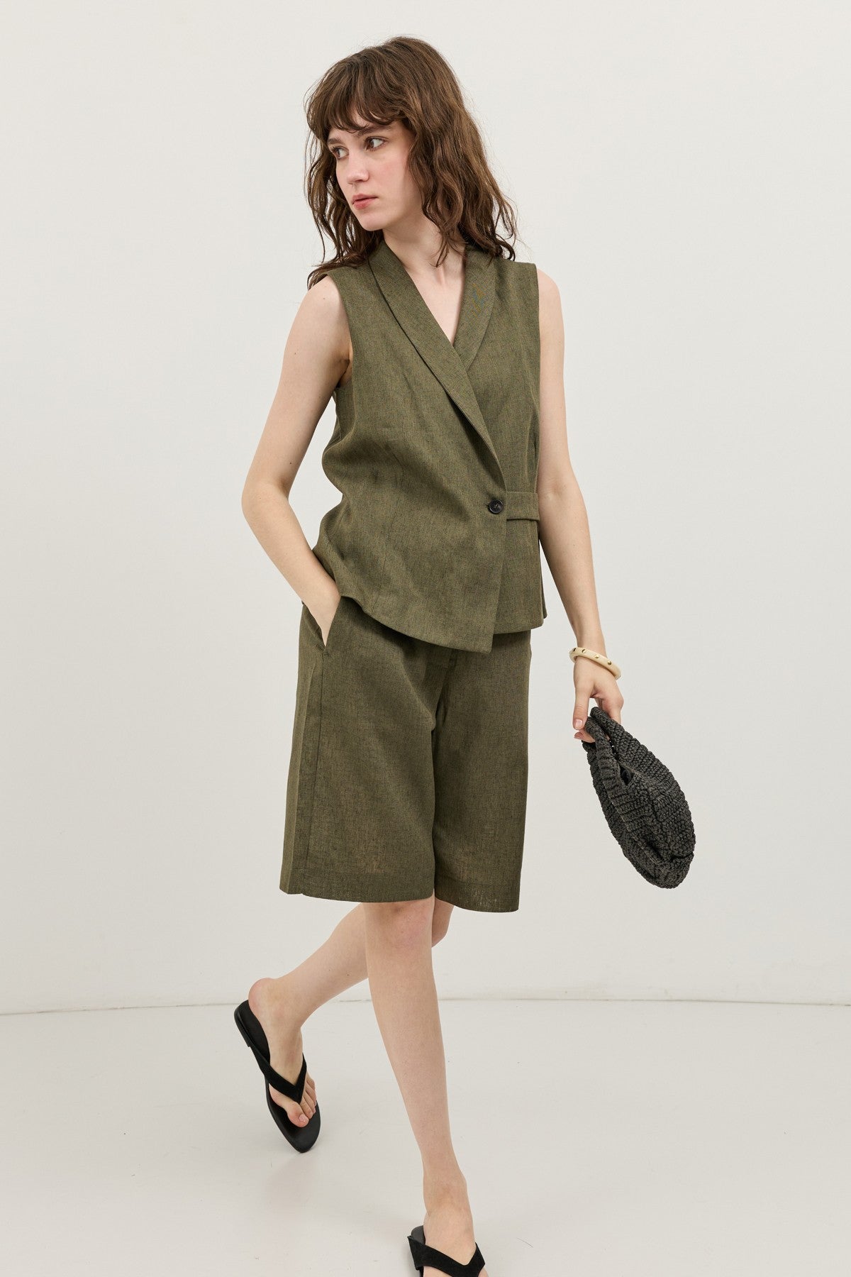 Antioch Linen-Blend Cross-Over Women's Vest