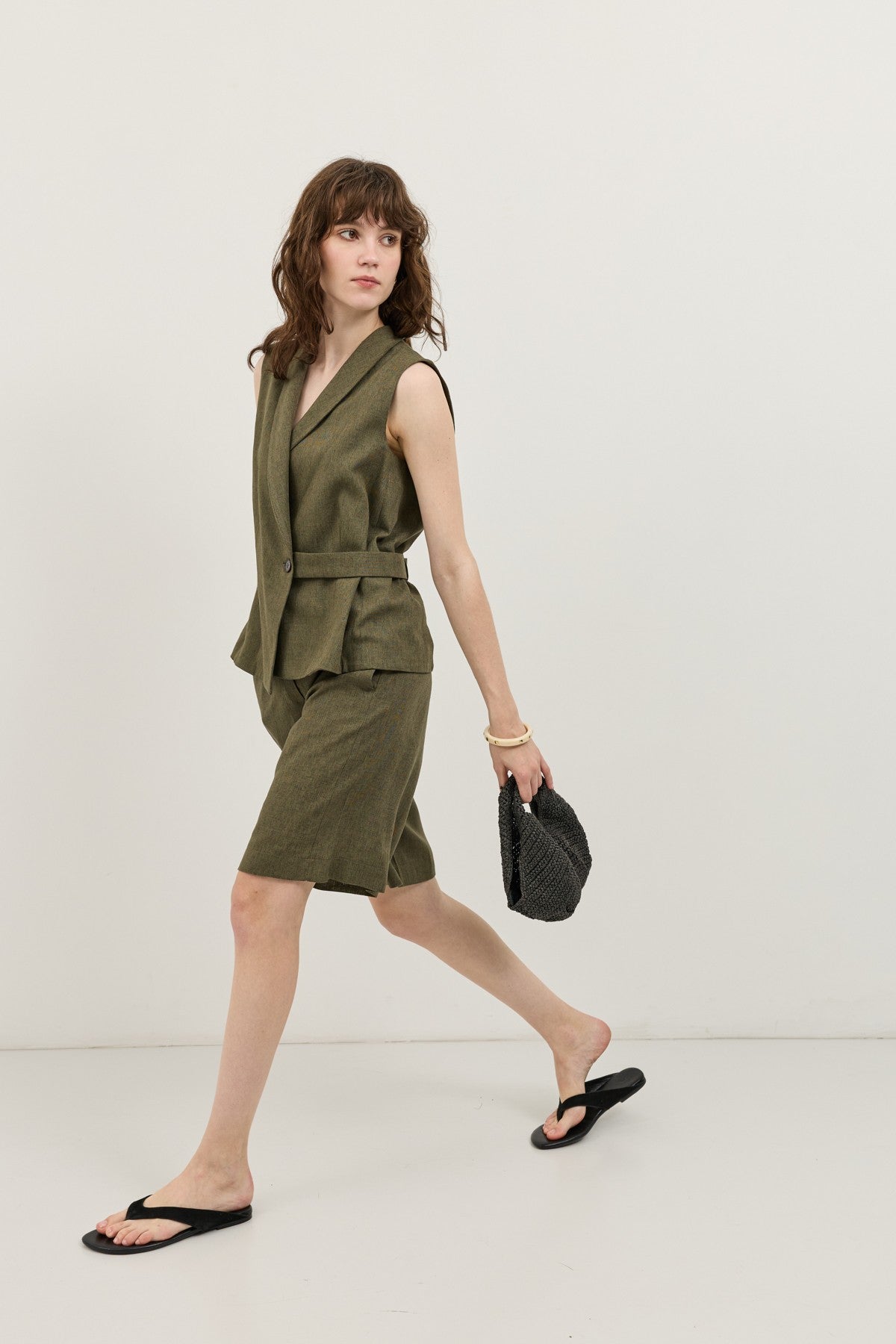 Antioch Linen-Blend Cross-Over Women's Vest